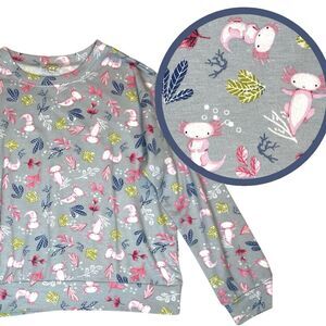Axolotl Lightweight Sweatshirt Womens M‎ Kidcore Novelty Whimsical Fairy Playful